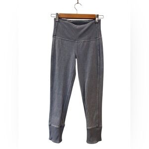 Lululemon Wunder Under Women’s Cropped 23" Ribbed Leggings Blue Gray Size: 4
